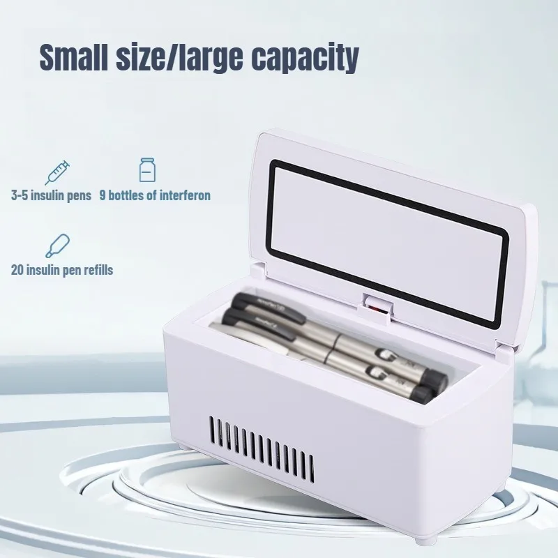 Portable Insulin Medicine Refrigerator 2-18°C Intelligent Temperature Control Digital Screen Mini Medicine Cooler Box for Travel
