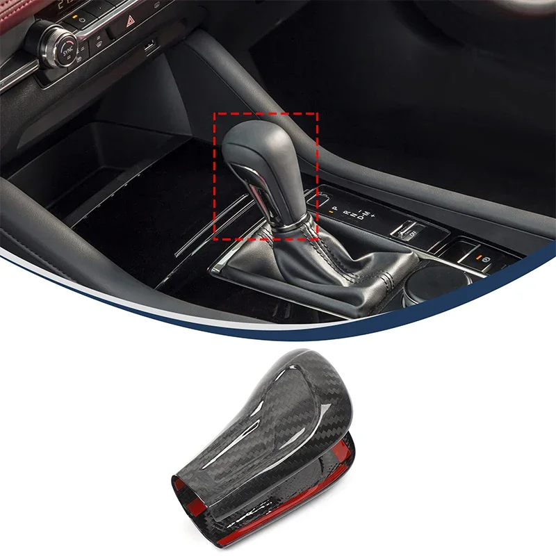 For Mazda 3 2020-2022 Real Carbon Fiber Car central control gear head back cover sticker car interior accessories