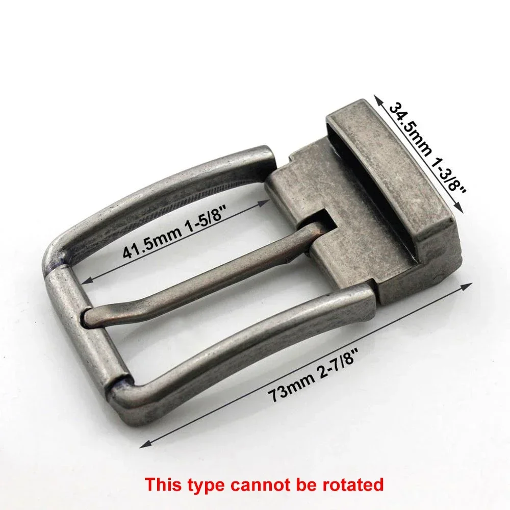 1piece 35mm Metal Brushed Men Belt Buckle Clip Buckle Rotatable Bottom Single Pin Half Buckle Leather Craft Belt Strap