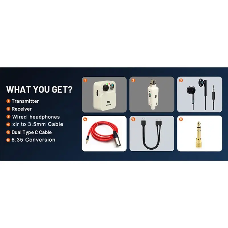 AB25-2X Wireless Earphone Monitoring System Professional IEM Stereo Transmitter Receiver With Real-Time Ear Return.