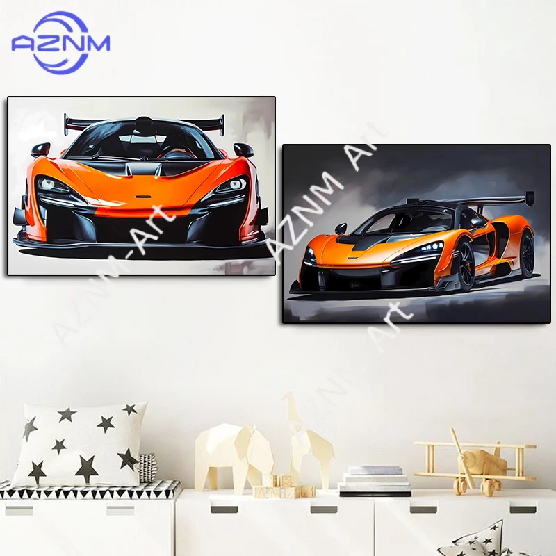 Abstract Supercar P1 Graffiti Canvas Painting Classic Sports Car Huayra Poster Luxury Racing Club Wall Art Gaming Room Decor