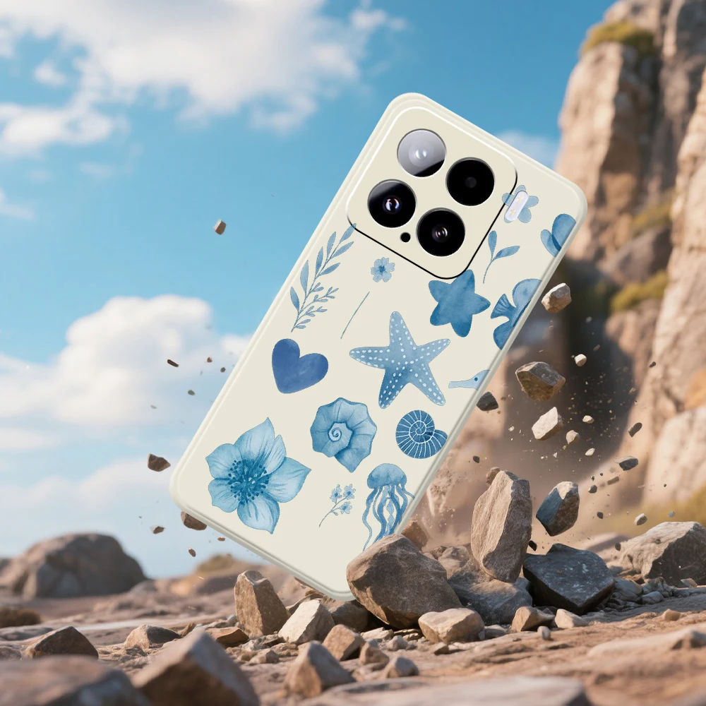 海をテーマにしたXiaomi Mi 15 Ultra、Mi 14T、13T、12T、11T Pro用スマホケース、Xiaomi Mi 13T Pro、Mi 11T Pro用シリコンソフトケース