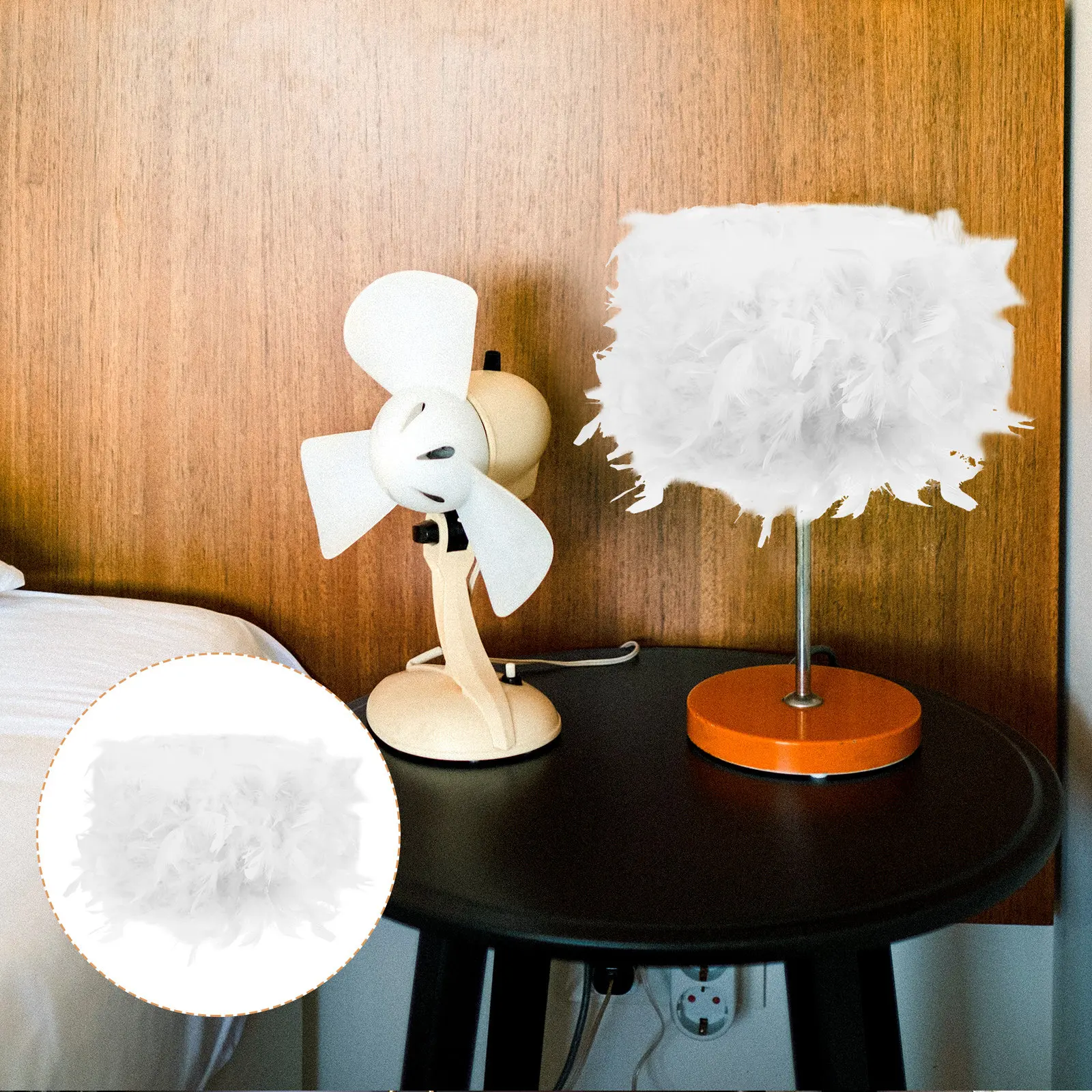 

Декоративный абажур из искусственных перьев для напольных ламп E27/E14, комфортный на ощупь, современный эстетичный светильник-накладка