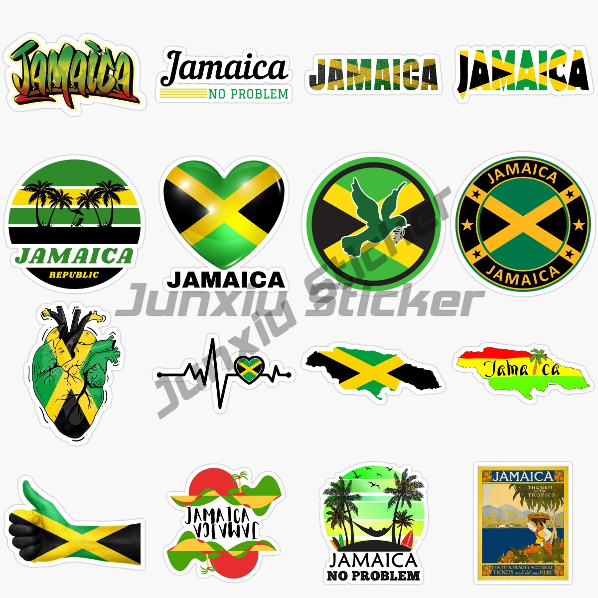 

Jamaican Flag Emblem Car Stickers Vinyl Laptop Motorcycle Car Helmet Racing Truck PVC Decal Vinyl Self-adhesive KK