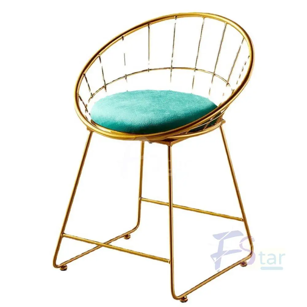 Counter Bar Stool Gold Frame Metal Fabric Upholstered Back Hot Selling Luxury with Velvet Stainless Steel Bar Chair Modern