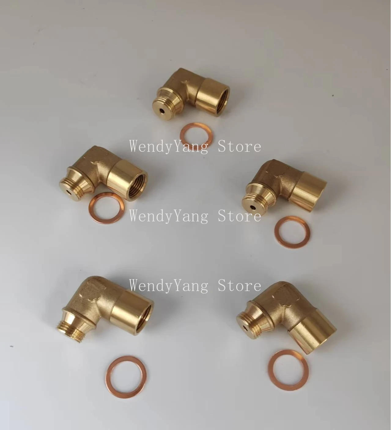 5PCS Automobile Accessories M18 * 1.5 Oxygen Sensor 90 Degree Exhaust Pipe Extendable Contraction Brass Elbow Joint