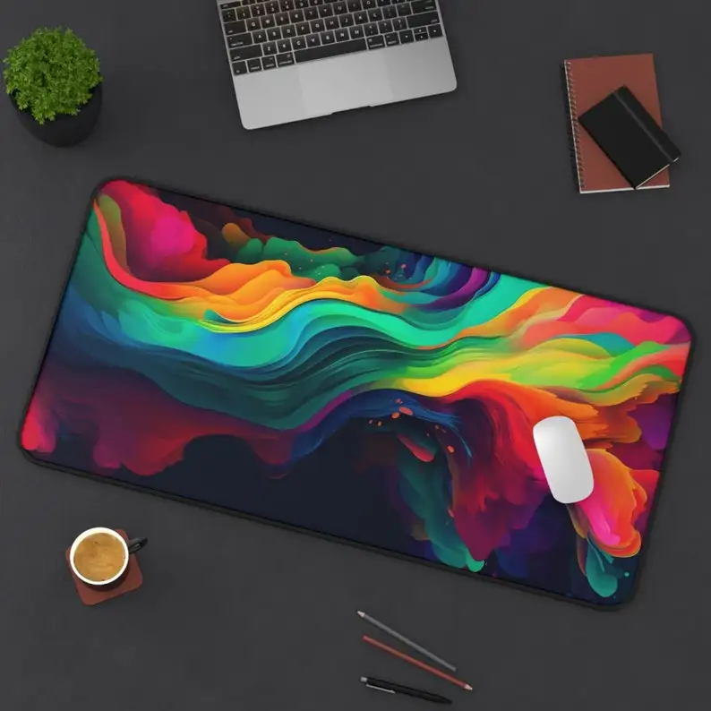 

Rainbow Art Mousepad XXL, Non-slip Waterproof Colorful Gaming Mouse Pad,Office Desktop Decoration, Suitable for Work and Gaming