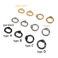 5X Oval Round Shape Type Spring Ring Openable Leather Bag Handbag Strap Buckle Connect Keyring Pendant Snap Clasp Clip Carabiner