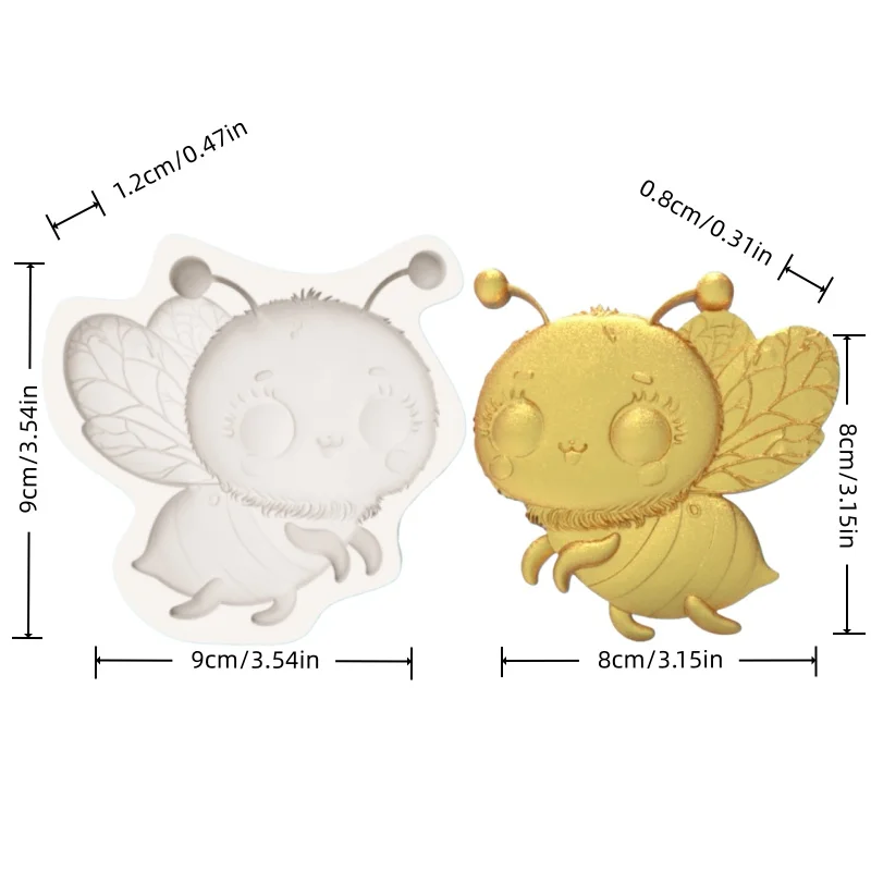 Happy Little Bee Shape Mold Flying Bee Shape Chocolate Fondant Making Silicone Mold view 2