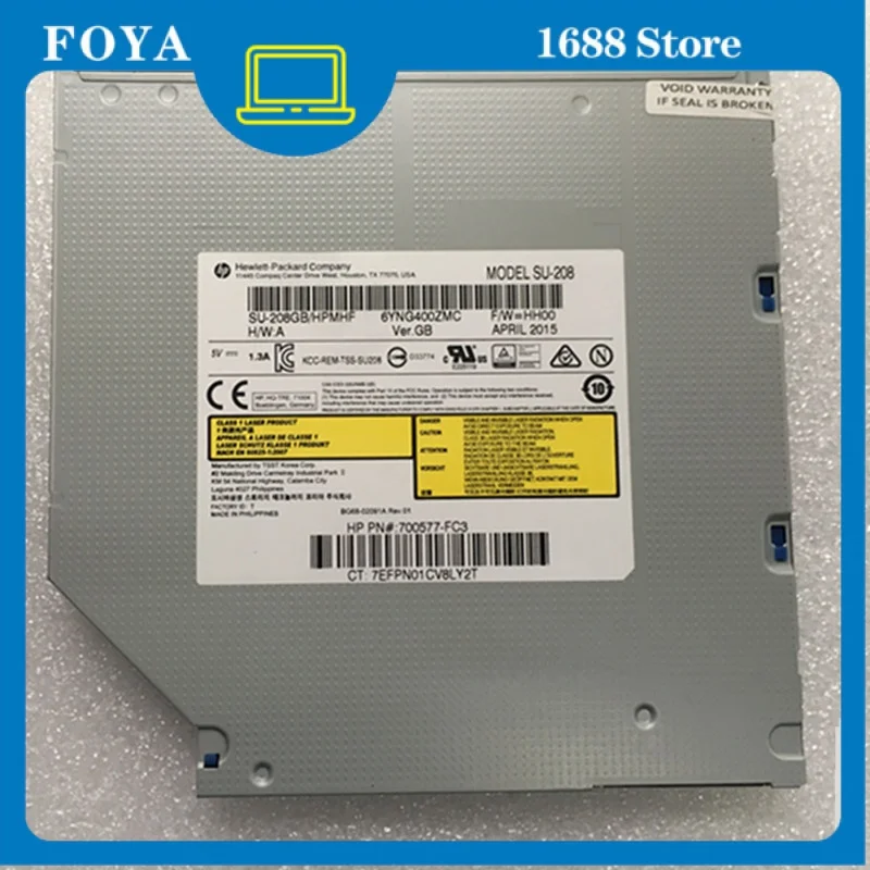 New laptop ultra-thin built-in DVD drive 8X SU-208 DVDRAM Notebook built-in DVD burn CD drive MPC PN: 700577-FC3