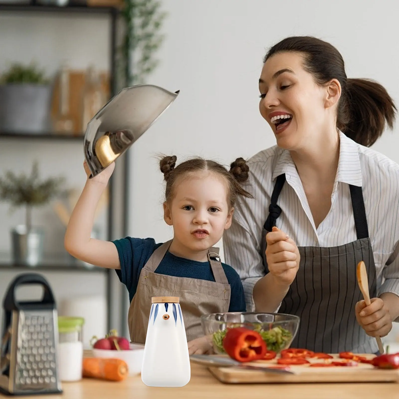 

Ceramic Oil Bottle Vinegar Dispenser Sturdy Design Dust Insect Prevention Kitchen Buffet Mall Supermarket Use