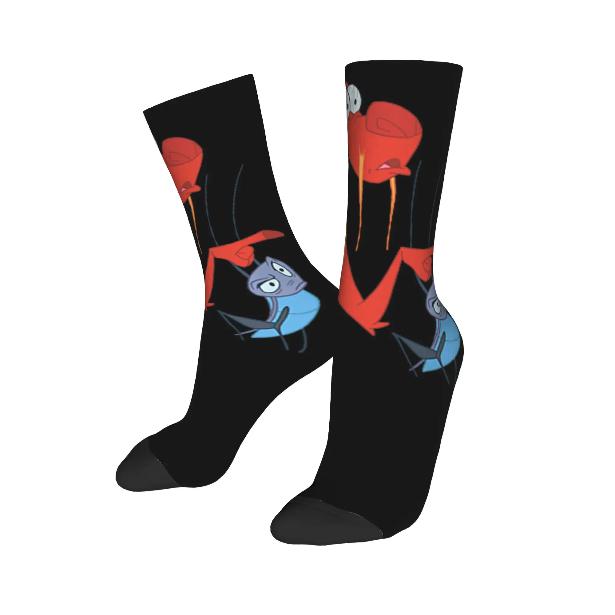 Adults Men Socks Mulan Mushu Cricket Pocket  Stockings Anti Skid Soft Breathable Socks Autumn Fashion Printed Skateboard Socks