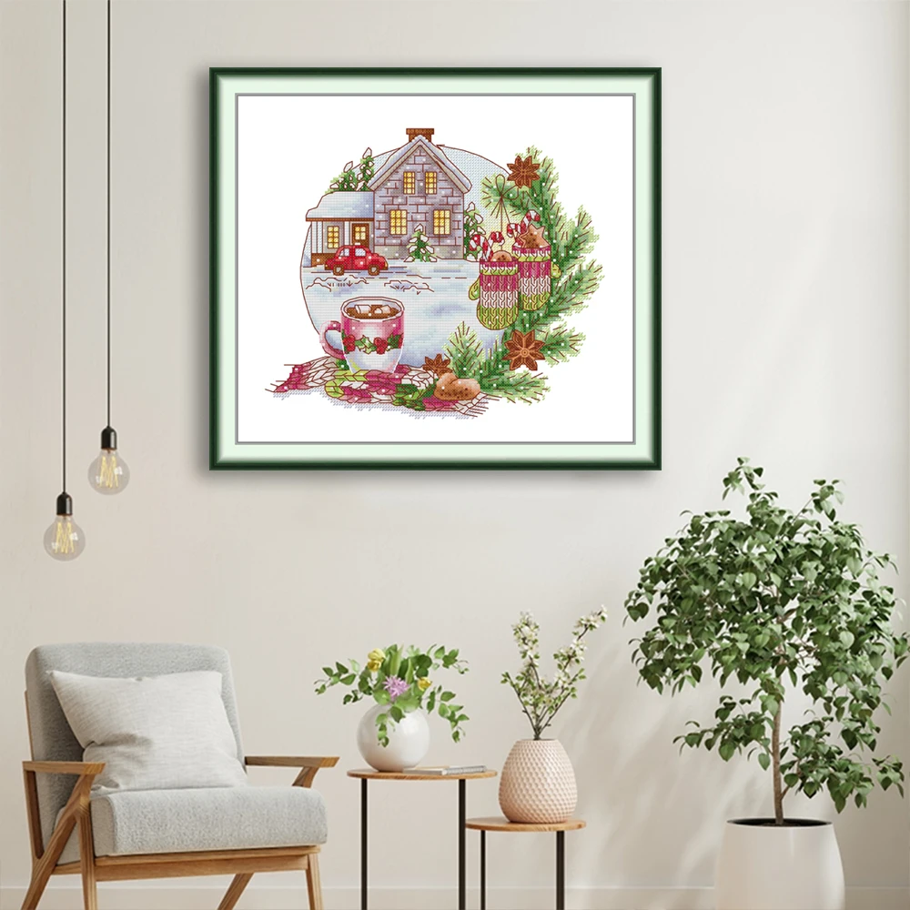 

Теплый рождественский дух узор набор для вышивки крестом радость воскресенье Аида 16/14/11CT счетный печатный холст художественные ремесла DIY набор для вышивания