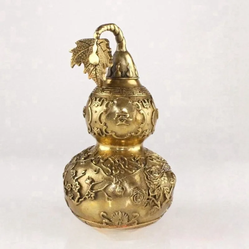 

Copper Peace and luck gourd Statue Buddhism gourd Statue Office Home Decor Gift for Desk Ornament