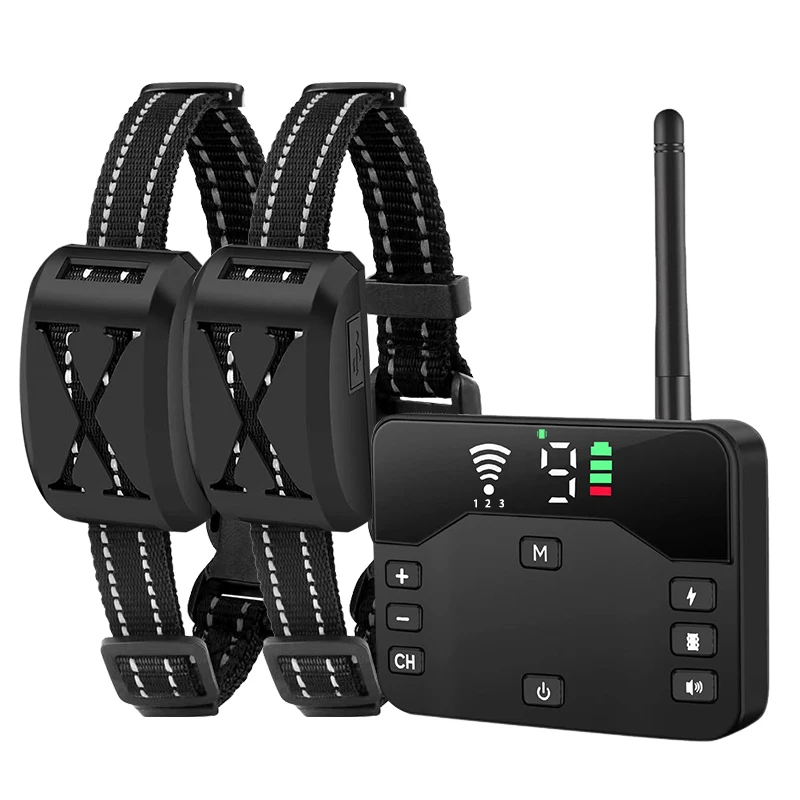 2-in-1 kabelloses elektronisches Hundezaunsystem und ferngesteuertes Trainingshalsband, Beep-Stoß-Vibration und Haustierunterhaltung für Welpen aller Größen – Detail 1
