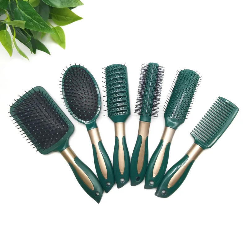 Stock Dark Green Hair Massage Comb Airbag Air Cushion Comb Wet and Dry Hair Straightening Comb