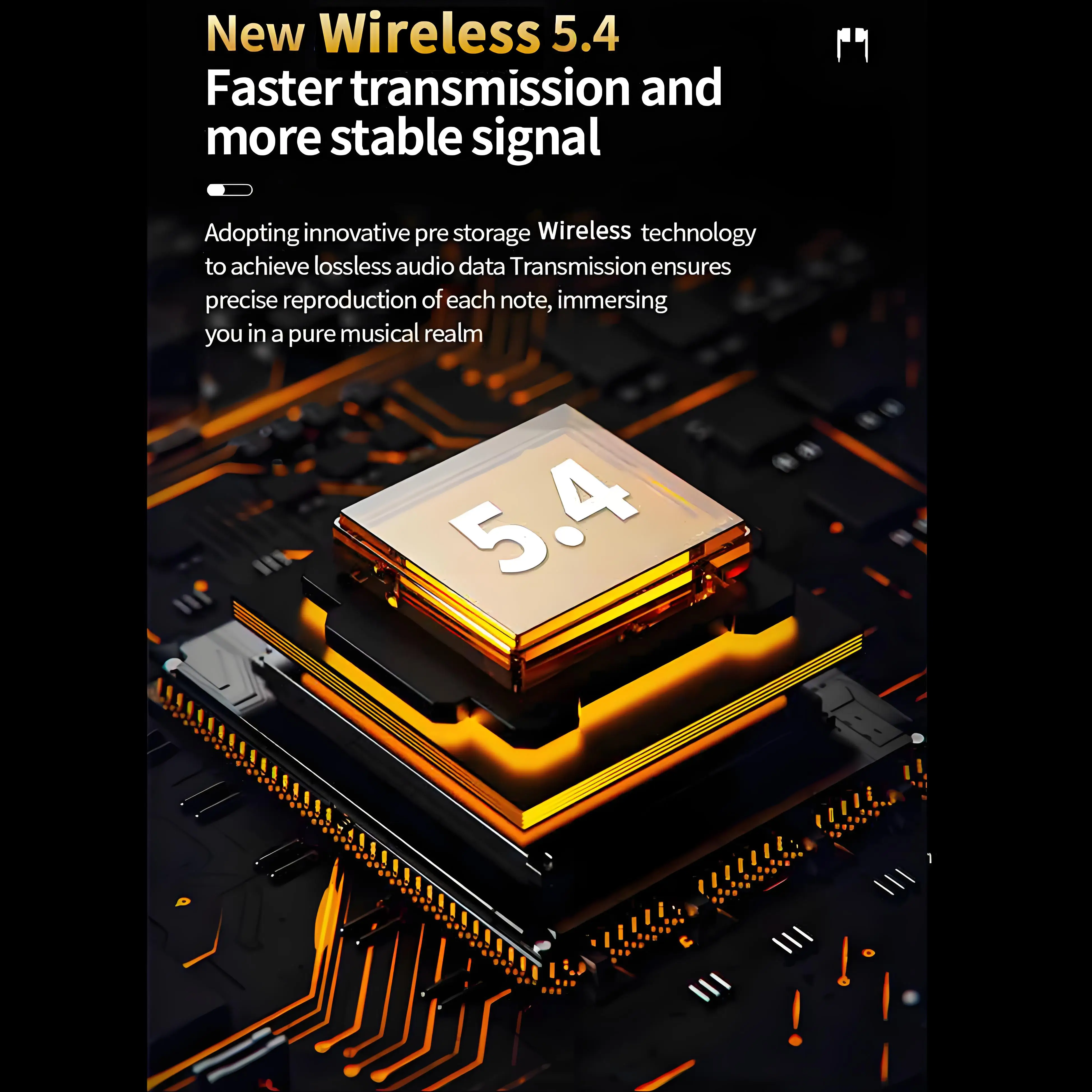 سماعات رأس لاسلكية مع خاصية إلغاء الضوضاء النشطة الهجينة ENC للمكالمات الواضحة بلوتوث 5.3 سماعات أذن ستيريو مع شاشة LED #5