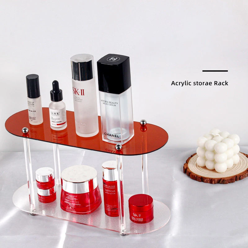 

2/3 Tier Acrylic Display Stand for Perfume,Water Cup,Cosmetic Riser Holder Bathroom Organizer Shelf Desk Vanity Storage Rack