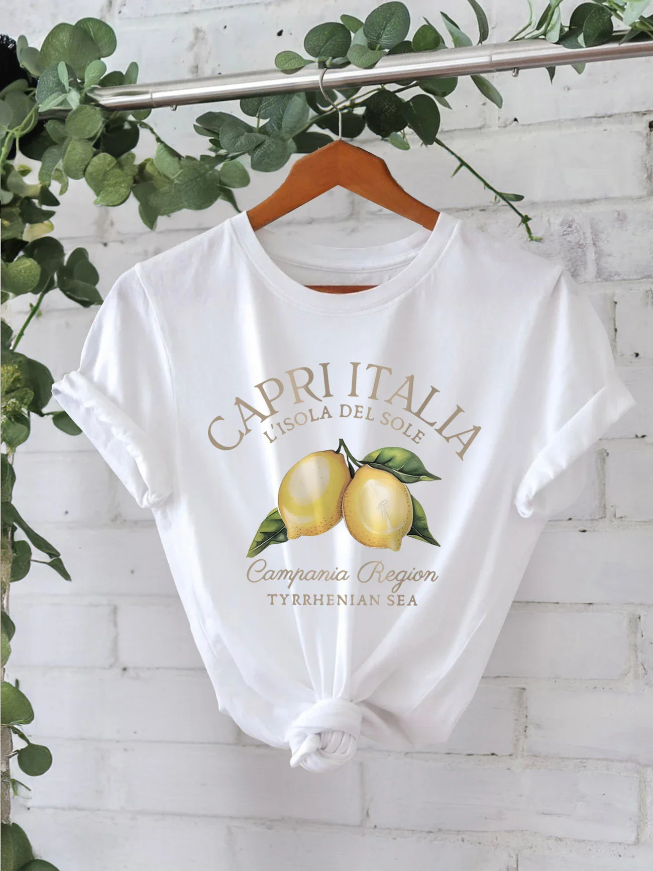 Vintage mignon citron fruits t-shirt à manches courtes ample botanique t-shirt Cottagecore vêtements femmes rétro esthétique T-Shirts