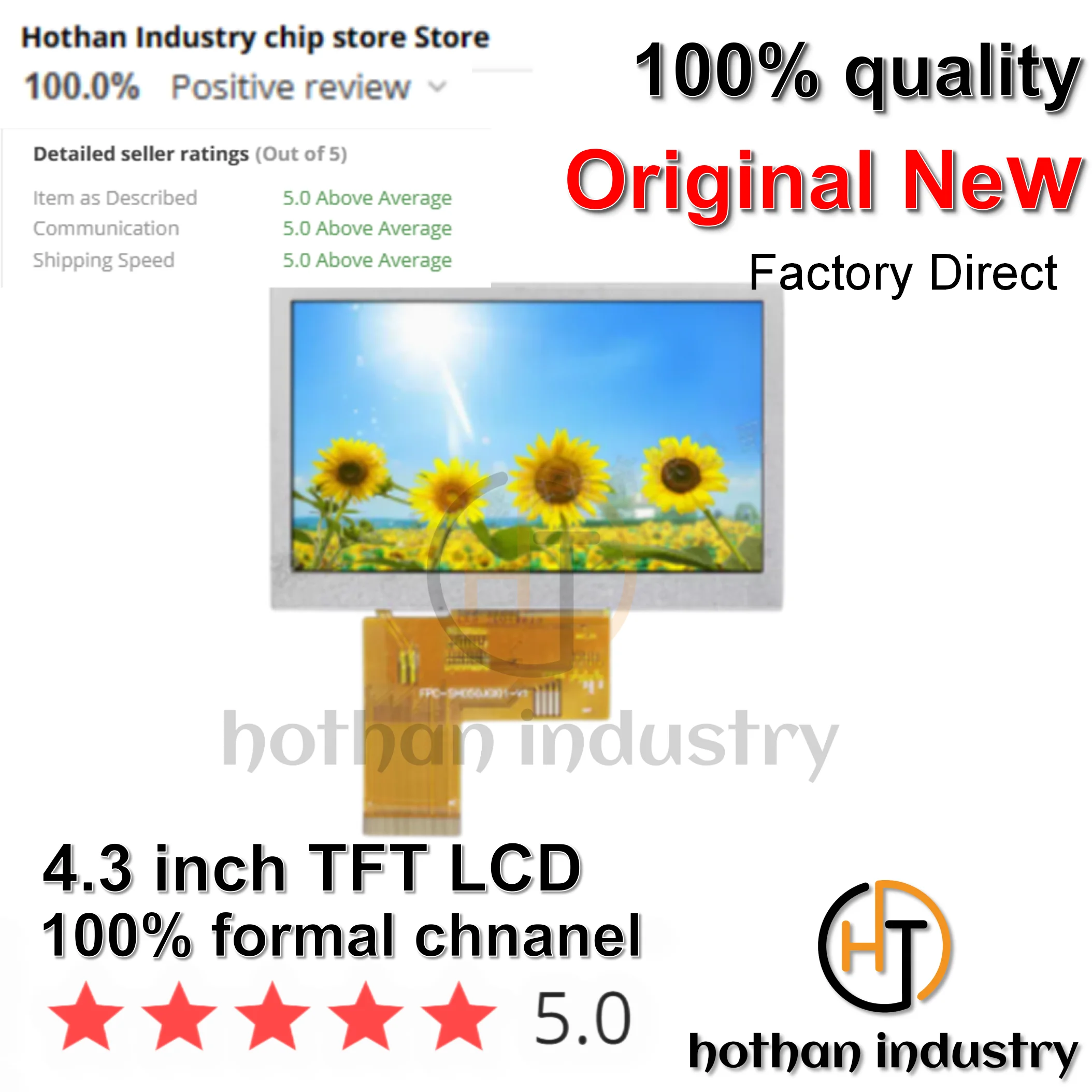 （1PCS）100% New 4.3-inch HD TFT LCD screen  Industrial Control Intelligent Instrument Handheld Outdoor Terminal LCD