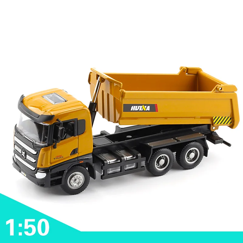 Huina 1718 1/50 Simulation Alloy Loading Dump Truck Vehicle Model Construction Can Move Engineering Car Kids Toys Boys Gifts