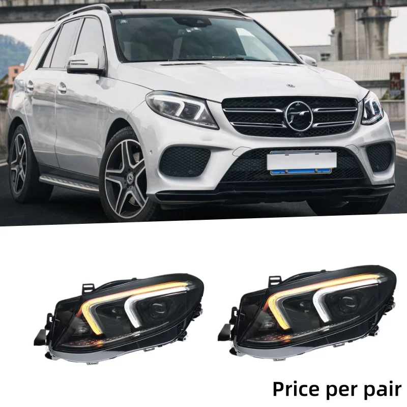 

Фары для Mercedes-Benz GLE 2015-2019 годов выпуска (W166), модифицированные с использованием новых светодиодных дневных ходовых огней и проекционных фар.