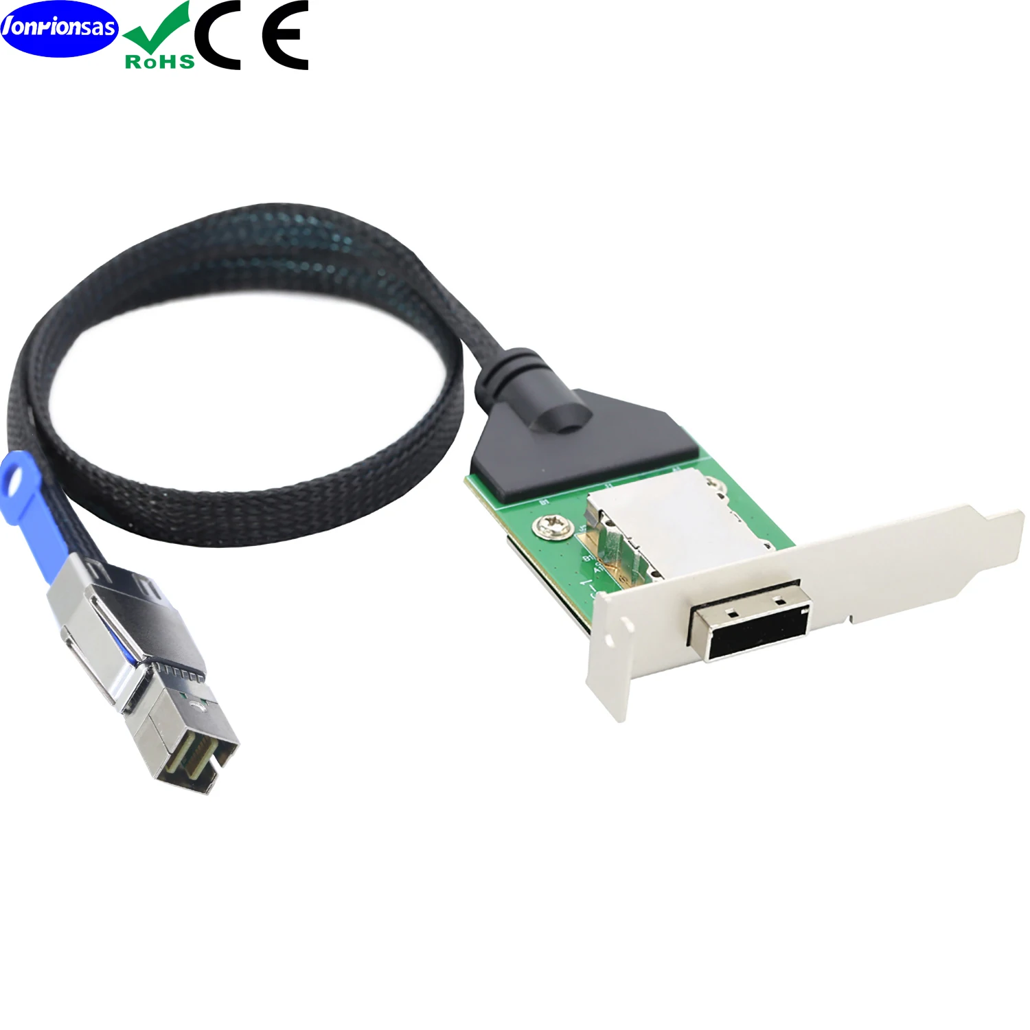 Mini SAS HD SFF-8644 a HD-8088, adaptador de servidor de curva hembra, cable de conversión de tarjeta