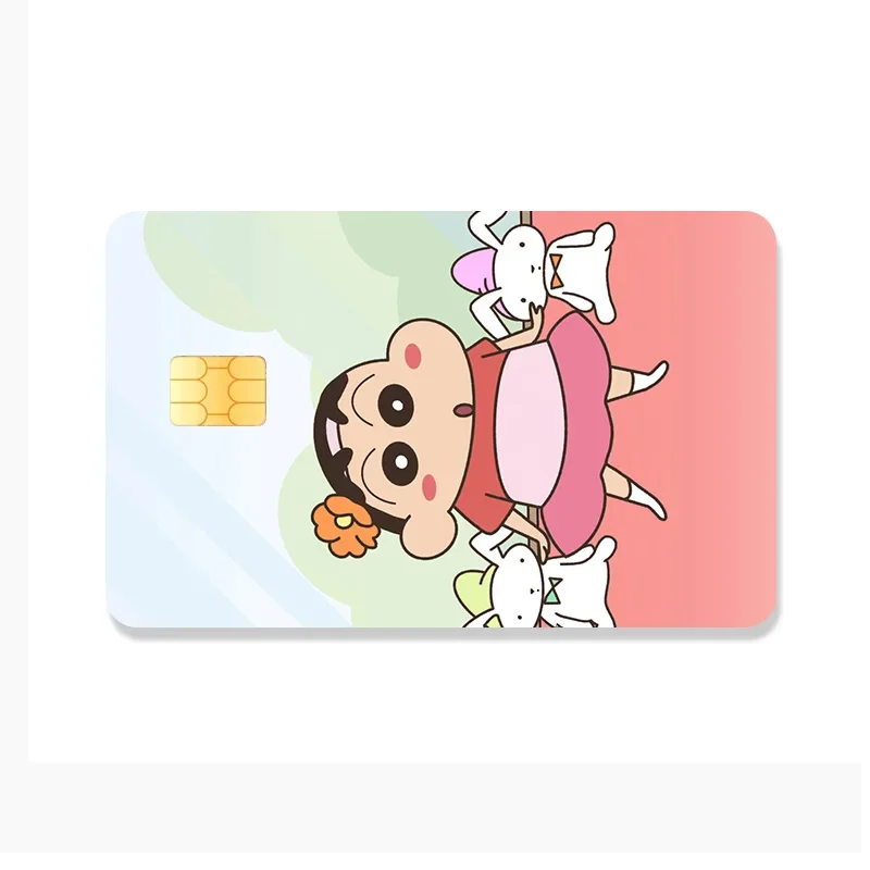 Keeppley Crayon Shin-chan Cartoon Kawaii Card Credit Chip Creativity Waterproof Stickers Stickers Big and Small Chip Sticker