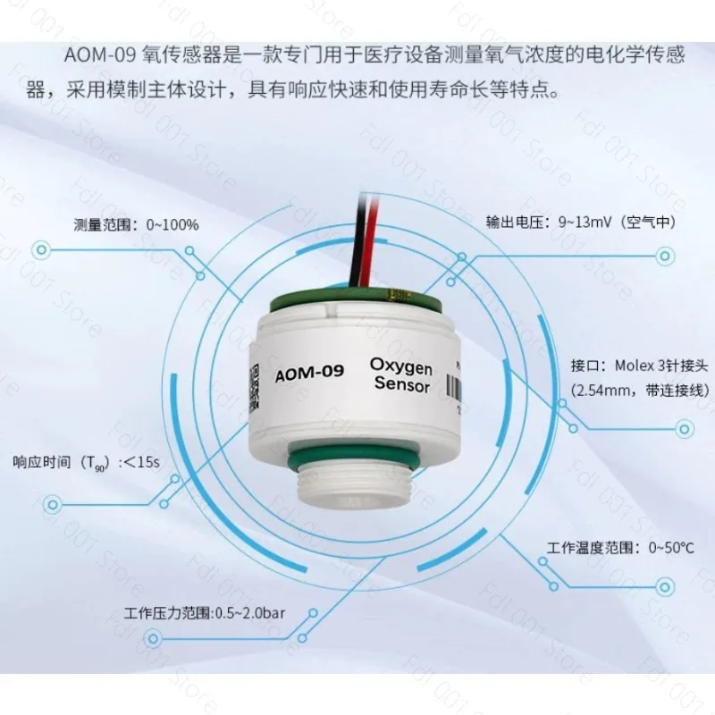 The AOM-09 Oxygen Sensor replaces the ITG M-09 Oxygen Cell Oxygen Concentration Module Probe