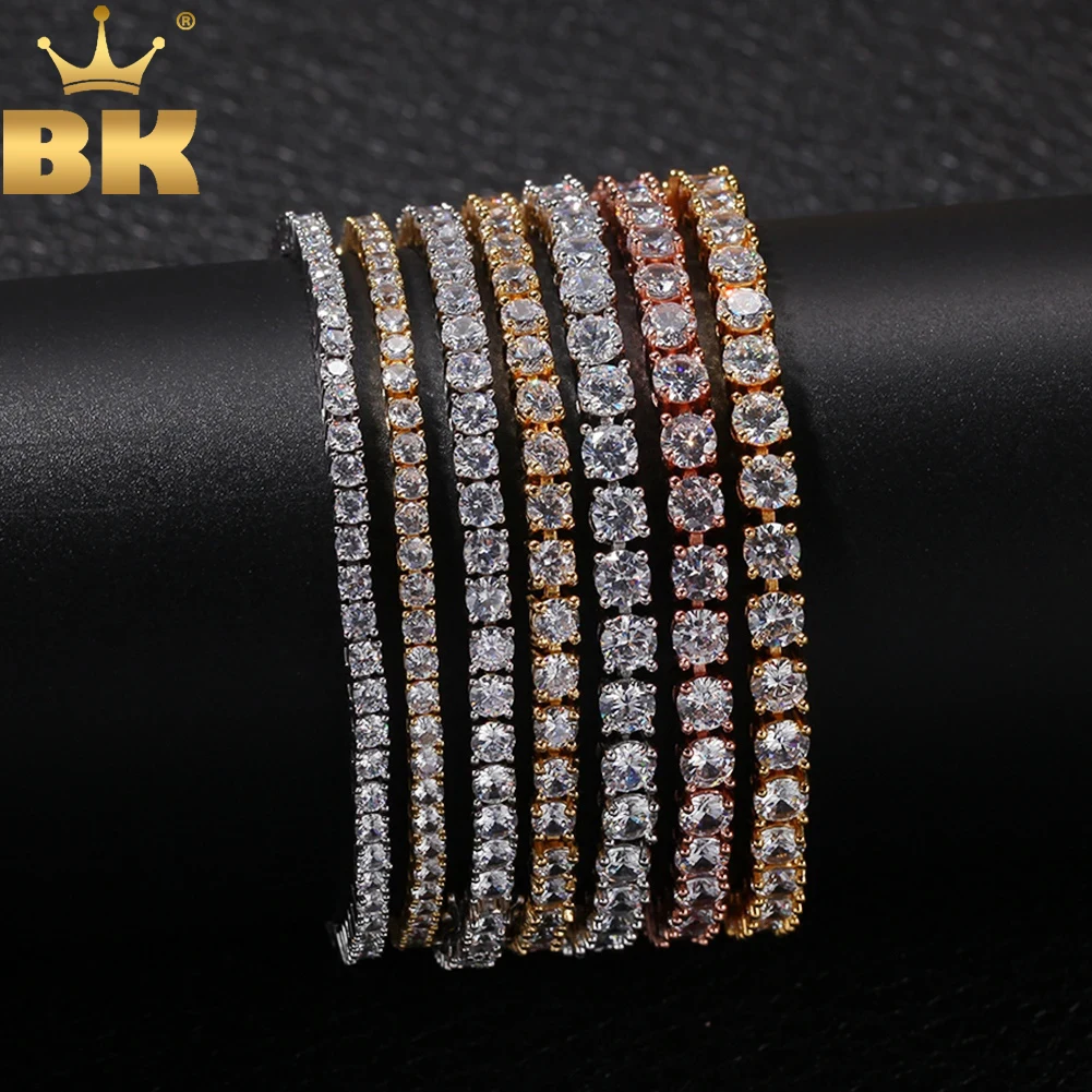 

TBTK Fashion 3mm/4mm/5mm One Row Iced Out Chain AAA Zirconia Tennis Bracelet Hiphop Charms Wrist Luxury Jewelry