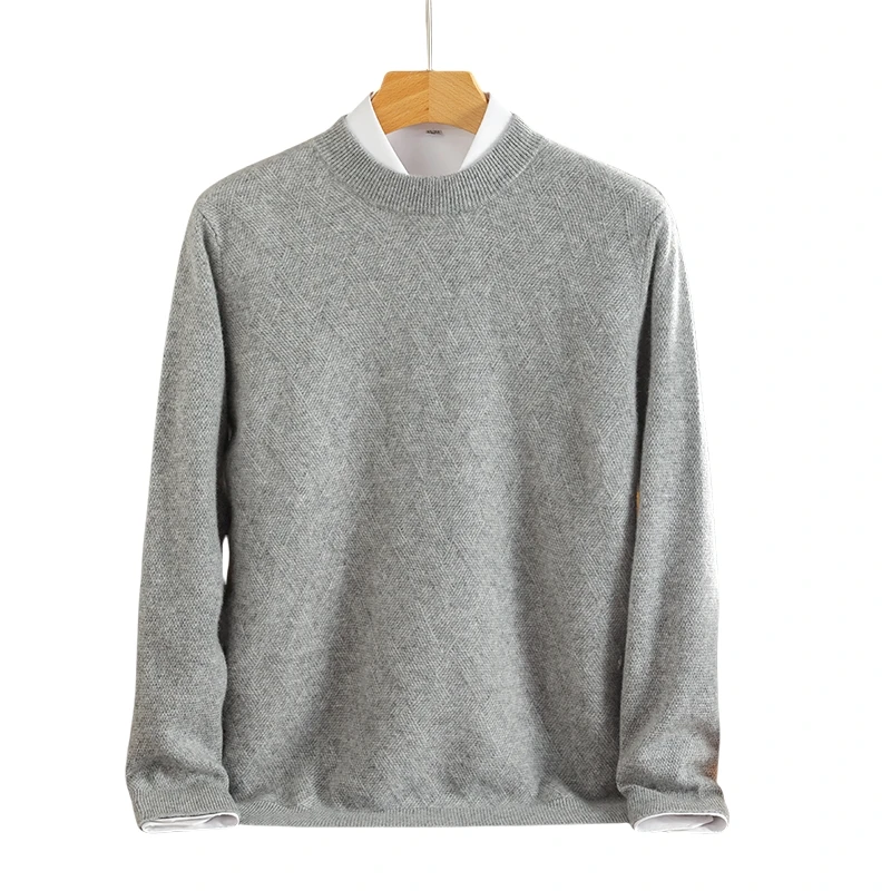

2025 New Men's Cashmere Sweater Autumn Winter 100% Cashmere Warm Sweater Soft Comfortable Knitted Pullover Base Shirt