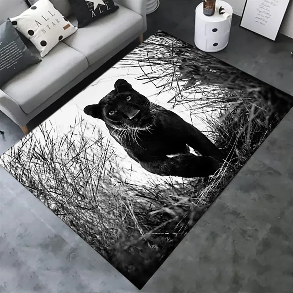 

Panther Carpet Black Leopard Rug for Living Room Large Area Rug Animal Lion Tiger Doormat for Bedroom Home Decoration