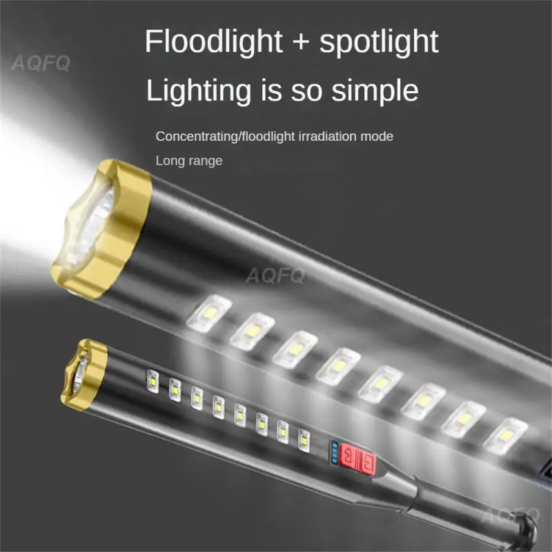 Baseball Bat Self Defense LED Flashlight USB Rechargeable Waterproof Strong Security Anti Riot Equipment Lamp