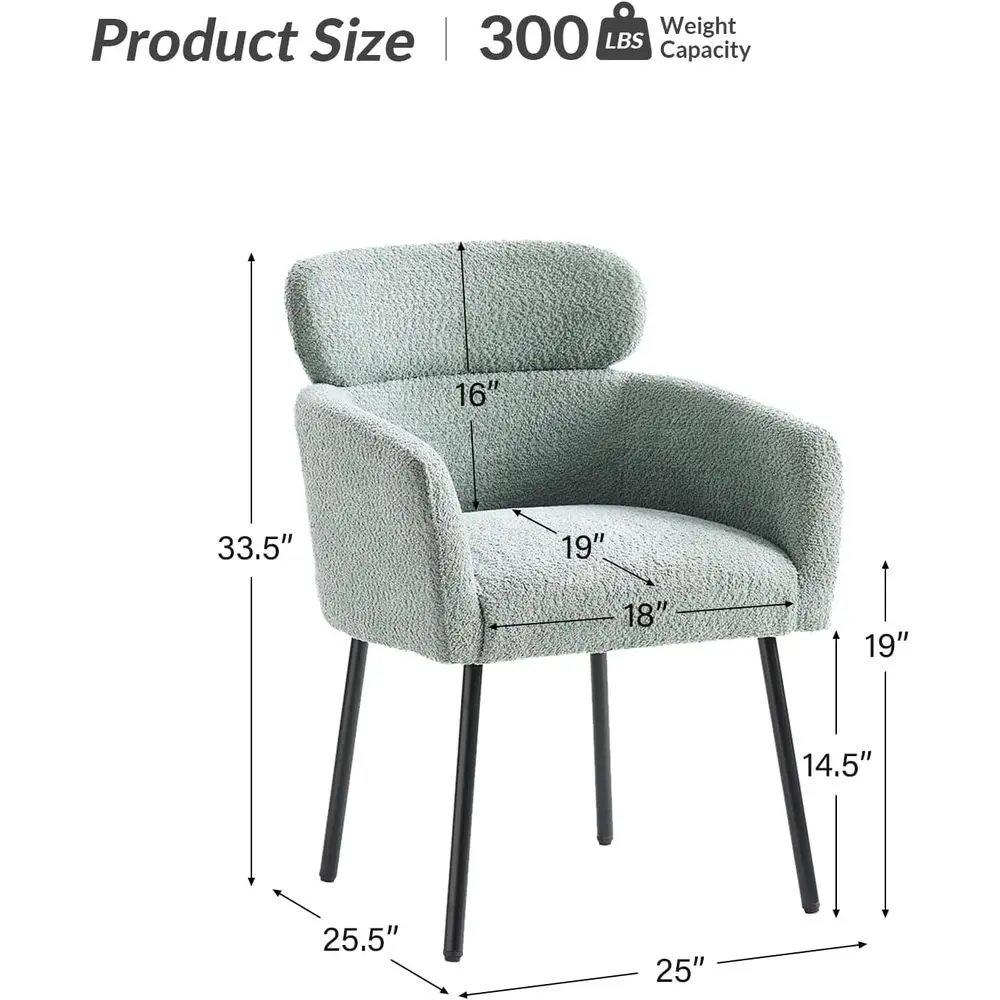 Cadeiras estofadas Sage com pernas de metal e assento ajustável para jantar