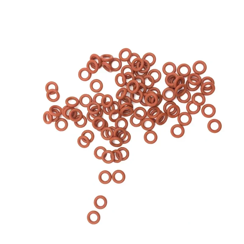 100 Pcs Red VMQ Silicone Ring Gasket CS 1mm OD 4 ~ 40mm Silicon O Ring Gasket Food Grade Rubber O-Ring Vmq Assortment Hvac Tools