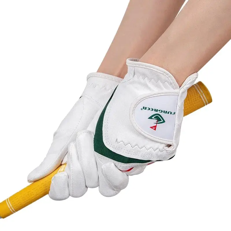 1 Pair Golf gloves for children Outdoor Sport Clothes Fabric Nanometer Gloves Breathable Anti-slipping Gloves white for kids