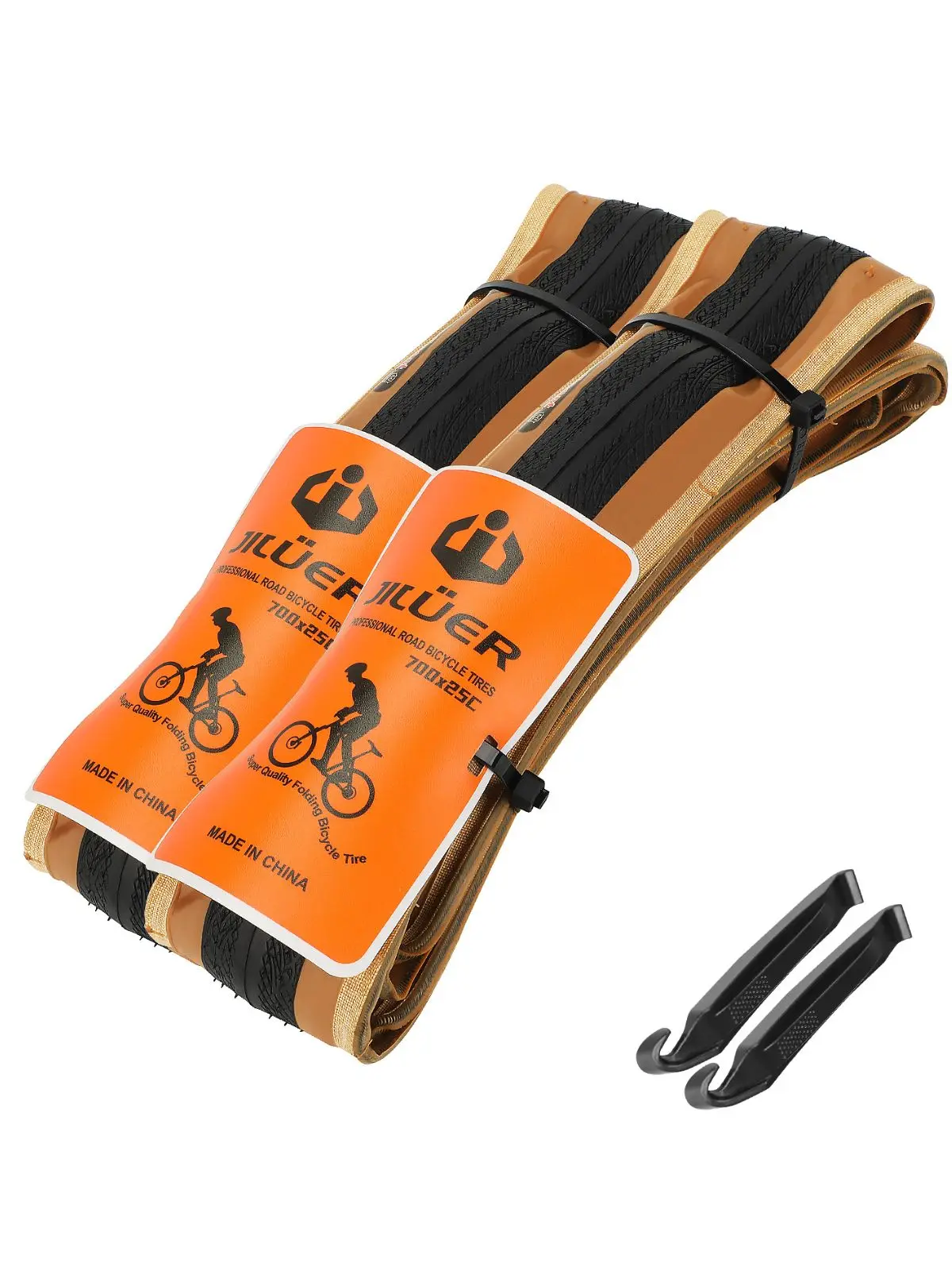 AliExpress NONE 700C Foldable Black Yello Tires - Puncture Resistant Tyre for Road Bike, 700x25C High Pressure Folding Bicycle Tire 60Tpi