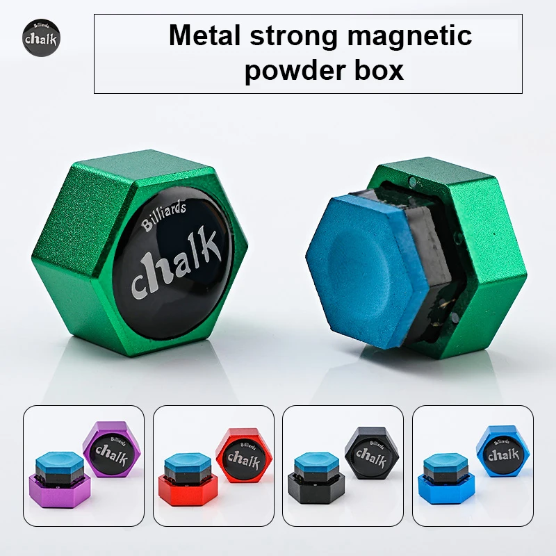 1 scatola esagonale per riporre polvere di cioccolato, strumento pratico, accessorio da biliardo, magnetica