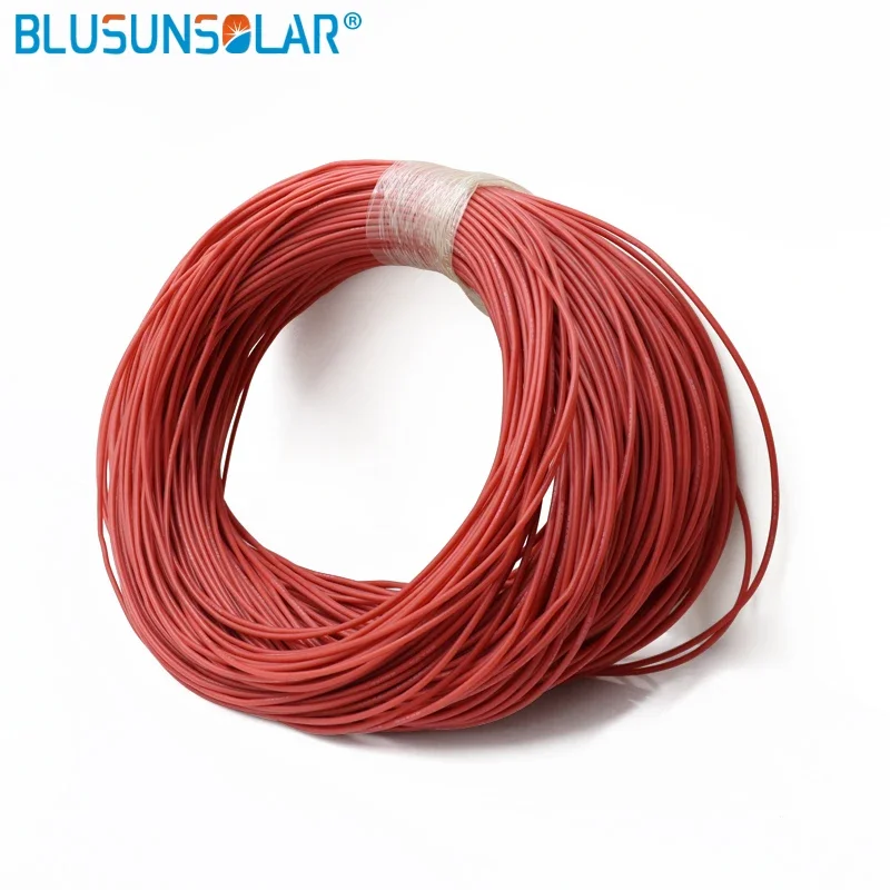 Imagem -02 - Fio de Silicone Blusunsolar Fio de Gel de Sílica Cabo de Cobre Estanhado Alta Temperatura Preto Vermelho 14awg 100 Meter