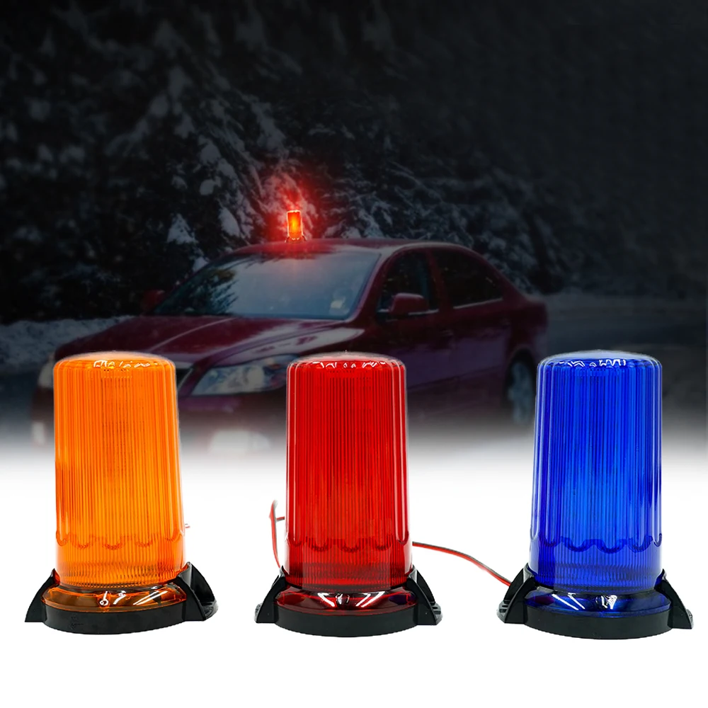 Car Strobe Light Emergency Car Rotating Traffic Indication Car Flash Beacon Light 54 LED Orange Blue Red Flash Car Warning Light