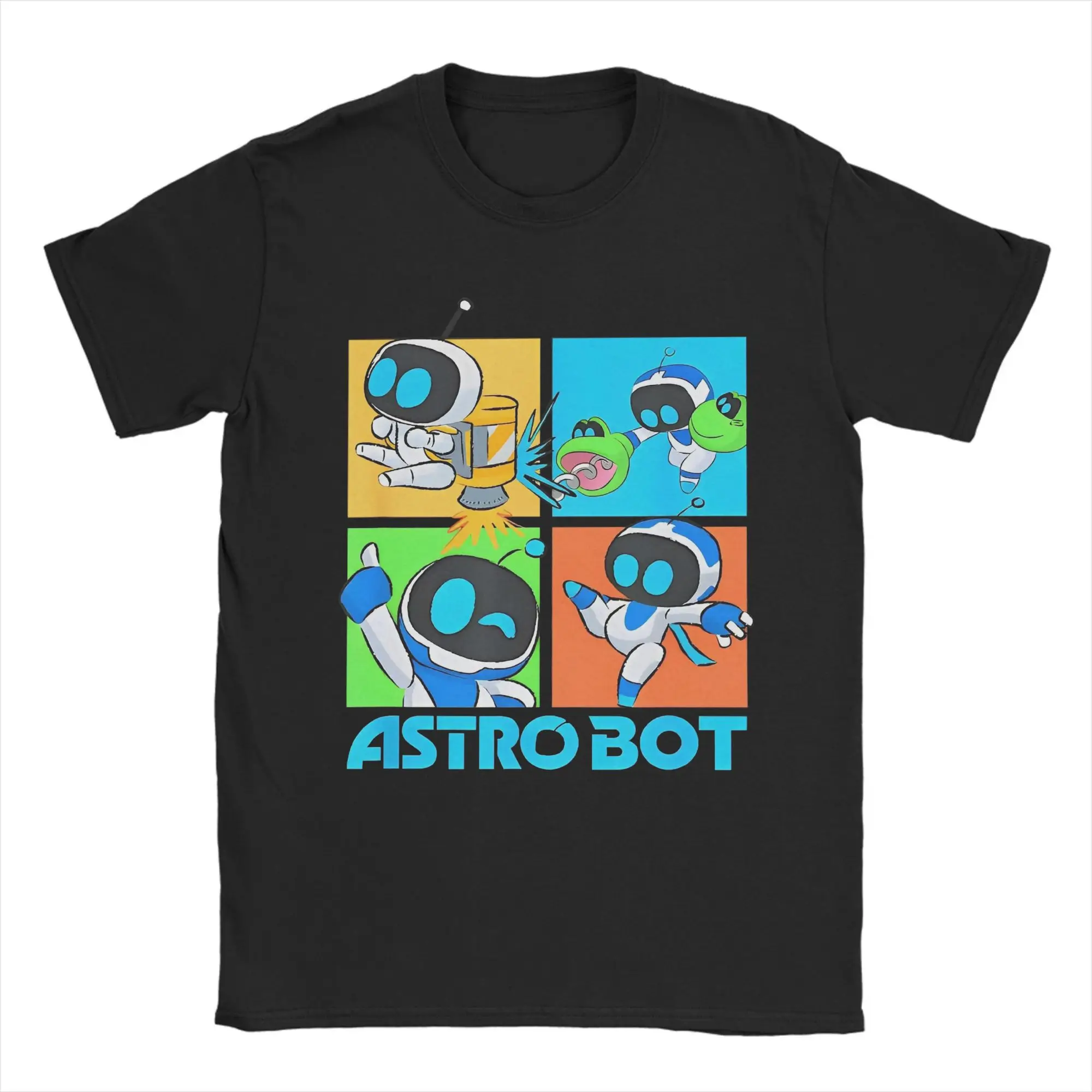 Summer Astros Logo Cartoon Bots Hip Hop T-Shirts  100% Cotton Tee Shirt for Men's Y2K Retro Design Short Sleeve Tees