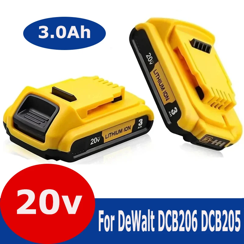 20V 3Ah DCB203 Li ion Battery Replacement for DeWalt 18v 20Volt Max Lithium Ion Batteries DCB206 DCB205 DCB204 DCB200Power Tools