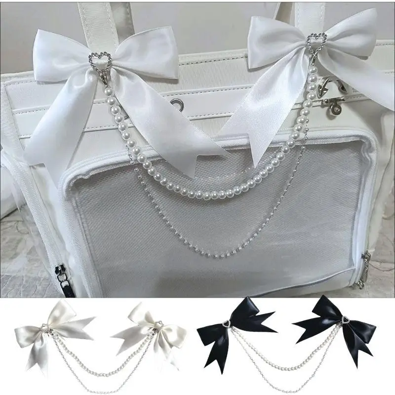 Lolita Perlen-Schleife Itabag DIY-Dekoration Gepäckanhänger Itabag Exquisite Dekorative Taschenkette Haarspangen Lolita Accessoires – Detail 3