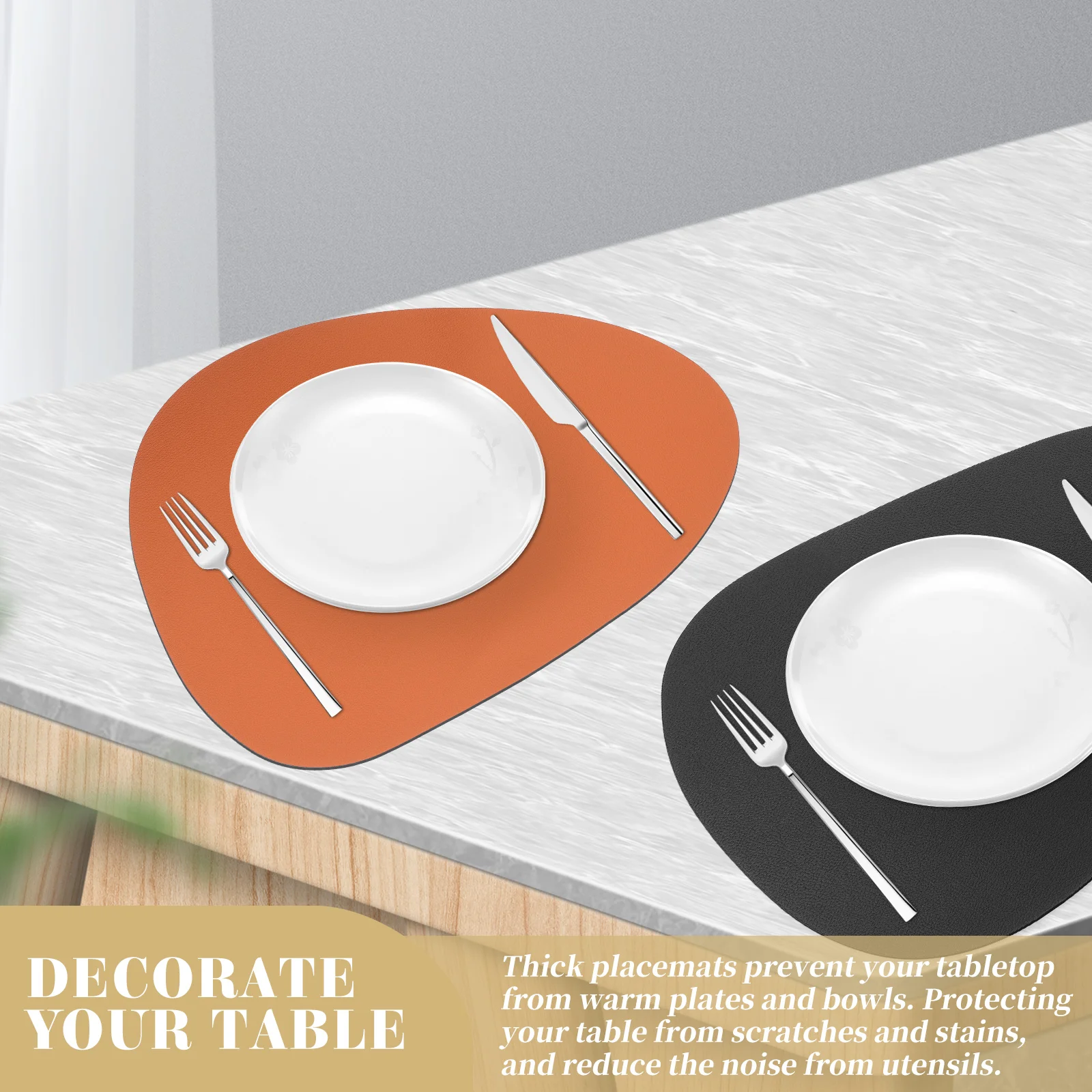 

Heat Resistant Placemat Pu Made Insulated Dining Table Mat Anti-Scald Dish Mat Washable Household Placemats Decorative