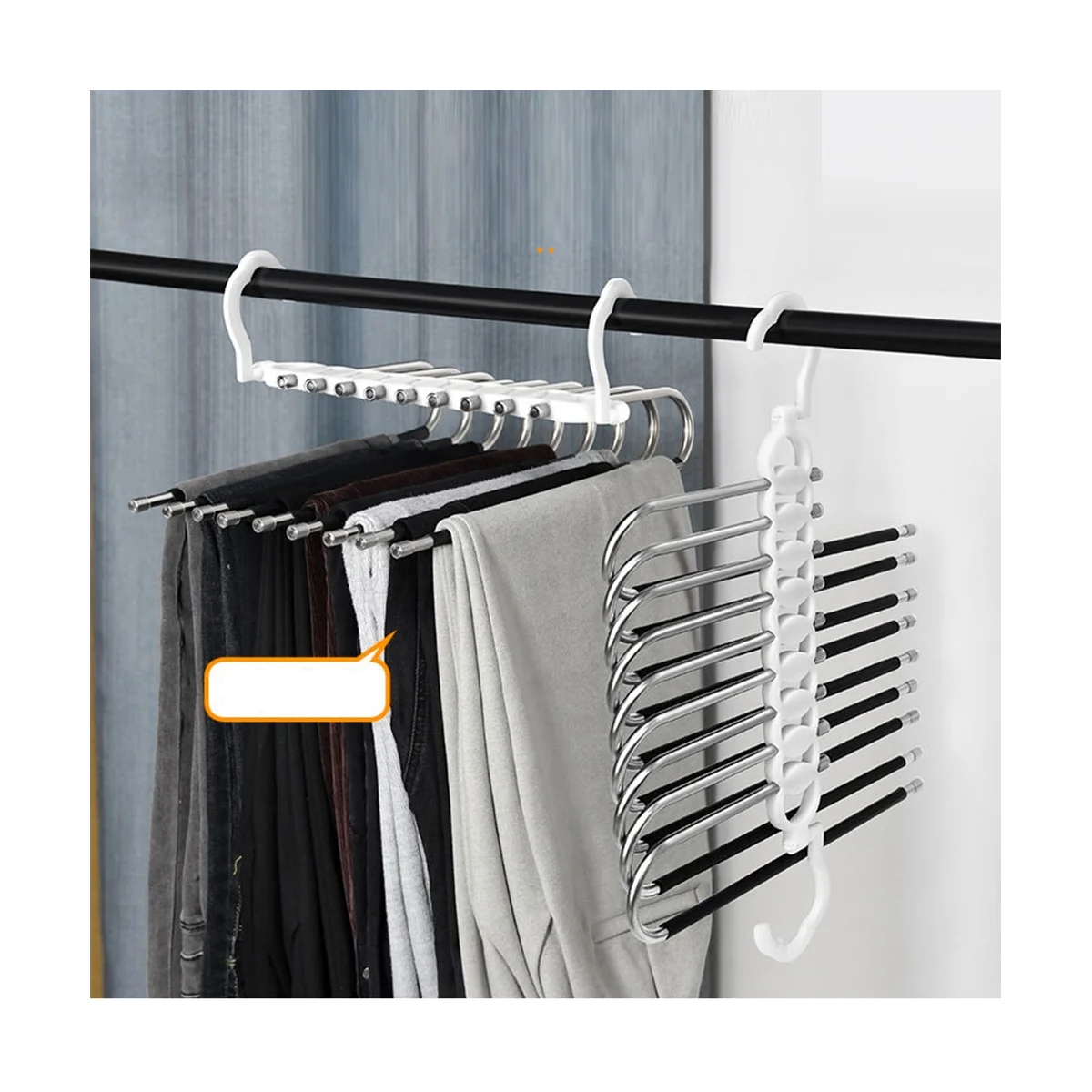 متعددة الوظائف متعددة الطبقات الفولاذ المقاوم للصدأ السراويل رف شماعات تلسكوبي للطي السراويل