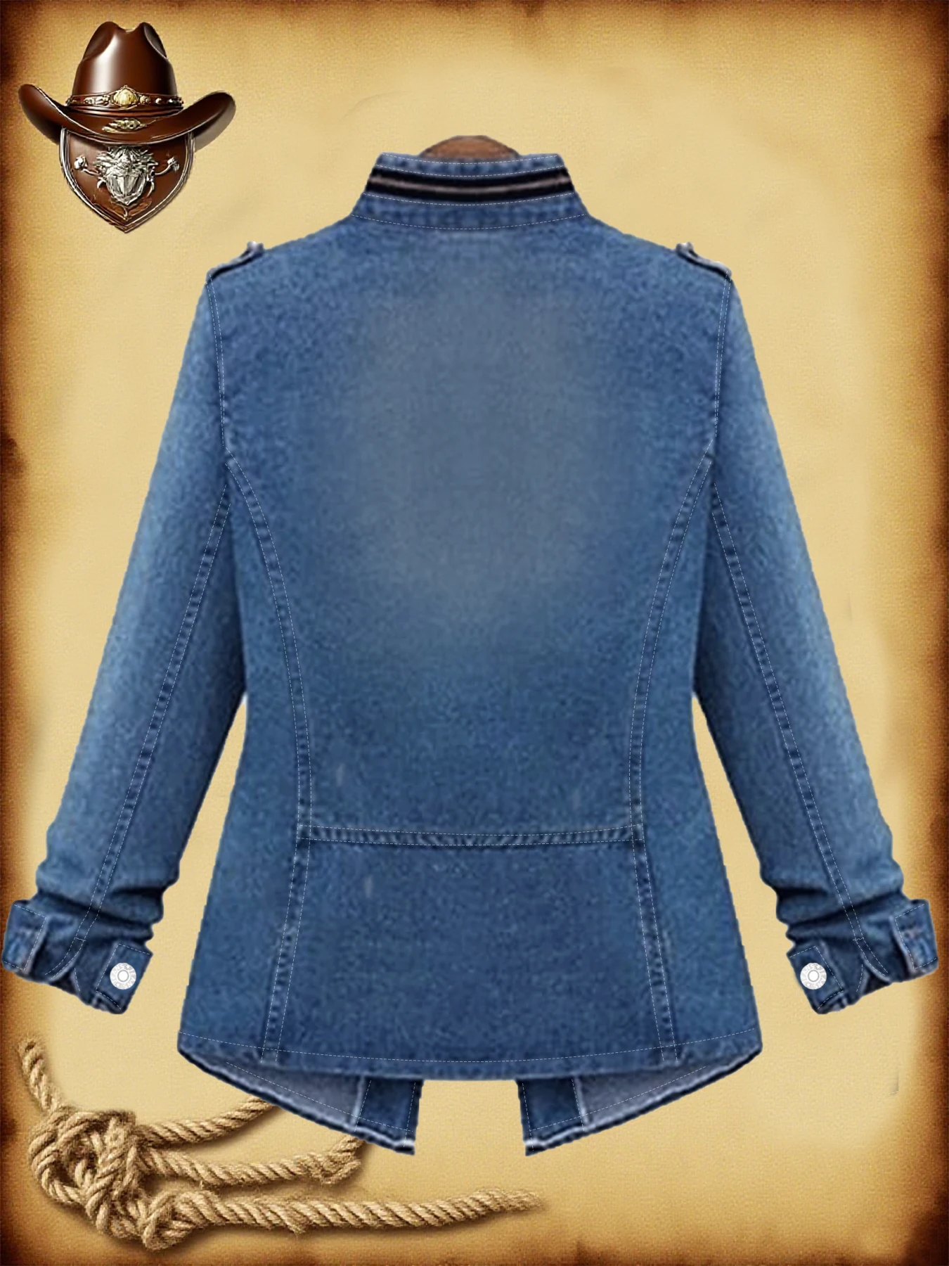 プラスサイズの女性用デニムジャケット、レトロなウエストシェイプデザイン、ファッショナブルで快適なプラスサイズの女性用デニムコート