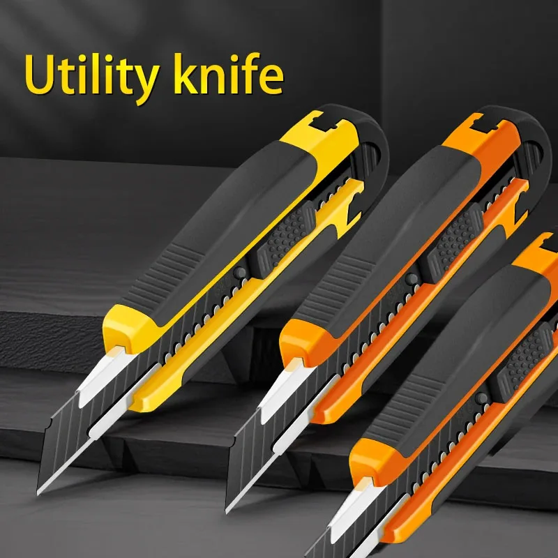 Large Art Knife Stainless Steel Paper Cutter Multi Purpose Plastic Handle Durable Stationery Supplies for Craft Wallpaper