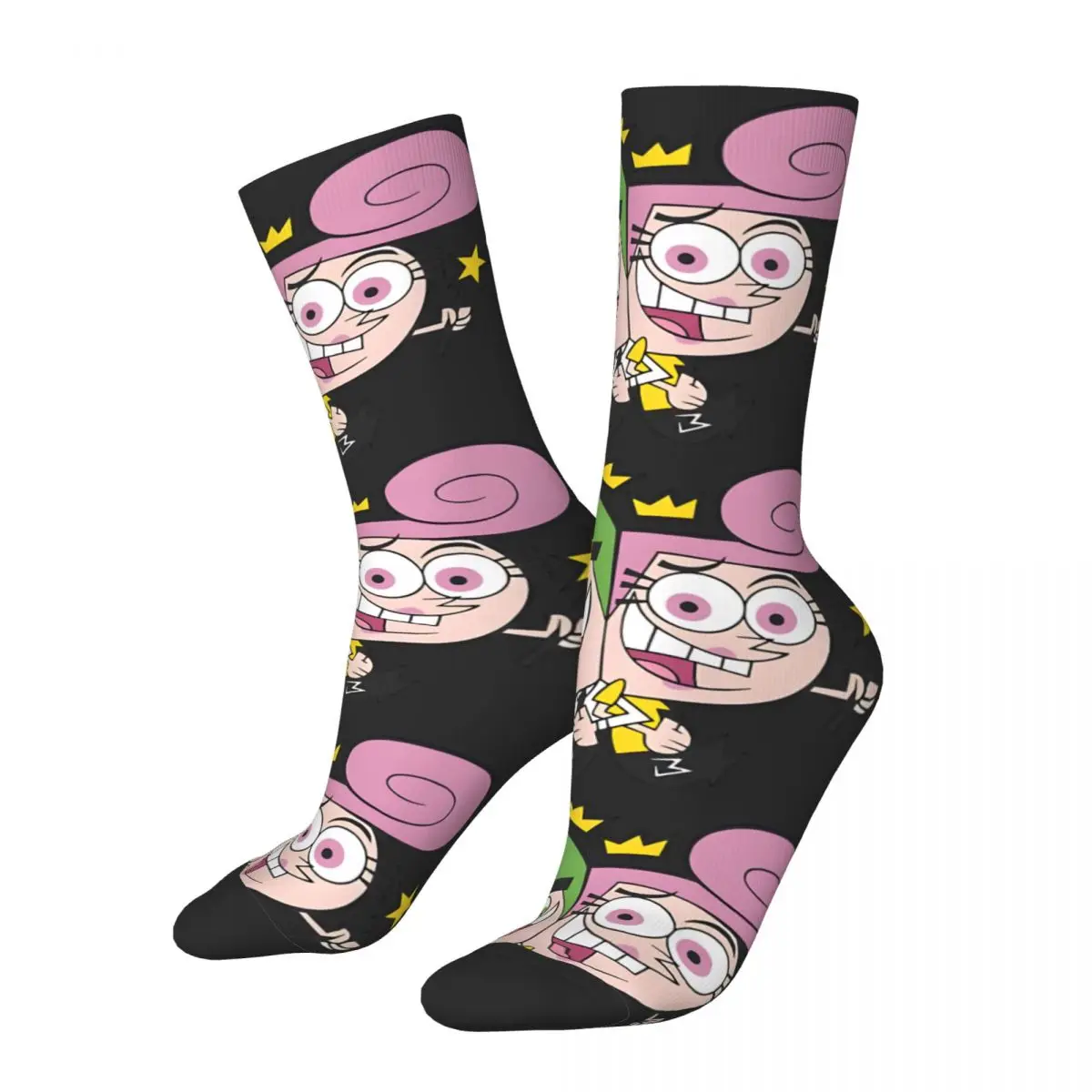 Vintage Combination Men's compression Socks Unisex The Fairly Oddparents Street Style Seamless Printed Novelty Crew Sock