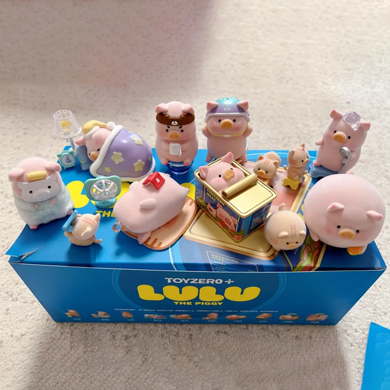 LULU-O Porquinho Fique Com Você Caixa Cega, Figura De Ação Bonito LuLu Pig, Caixa Misteriosa, Estatueta De Desenhos Animados Kawaii, Brinquedo Surpresa