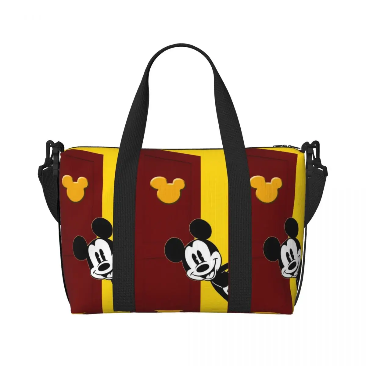 

Сумка-тоут с коллажем Микки Мауса на заказ, женская, большая вместимость, аниме, мультяшная, для спортзала, пляжа, путешествий, на плечо